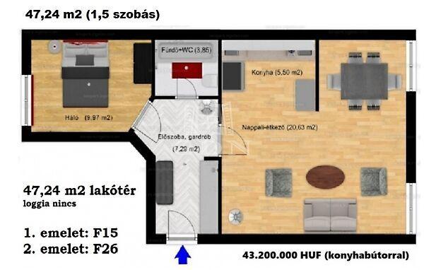 32 db lakás különböző méretben!, Monor 2. képe